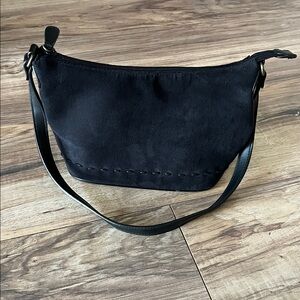 Relic Small Black Suede Shoulder Bag